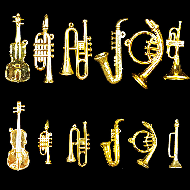 Musical Instrument Cello - 5/10/20PCS คละสไตล์สีทองมินิเครื่องดนตรีเชลโลทรัมเป็ตจิ๋วปาร์ตี้ DIY ตกแต่งรางวัลโรงเรียน ZYF