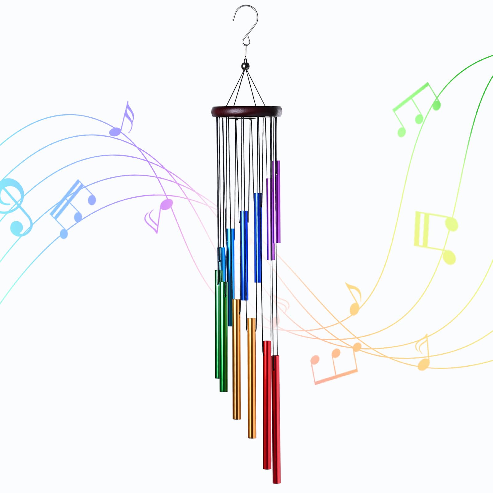 Wind Chime Tubular - กระดิ่งลมอลูมิเนียมกันน้ำ 12 หลอด รุ่นใหม่ สำหรับตกแต่งบ้าน สวนกลางแจ้ง