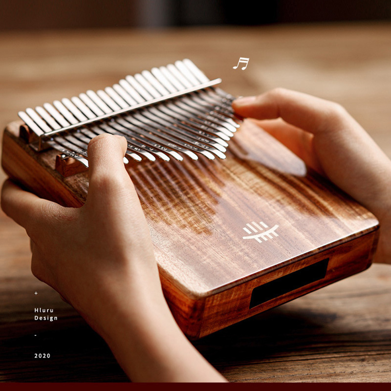 Musical Instrument Piano - Hluru Kalimba 17คีย์, มีรู21คีย์ Kalimba ไม้เปียโนนิ้วหัวแม่มือไม้เต็มรูปแบบ