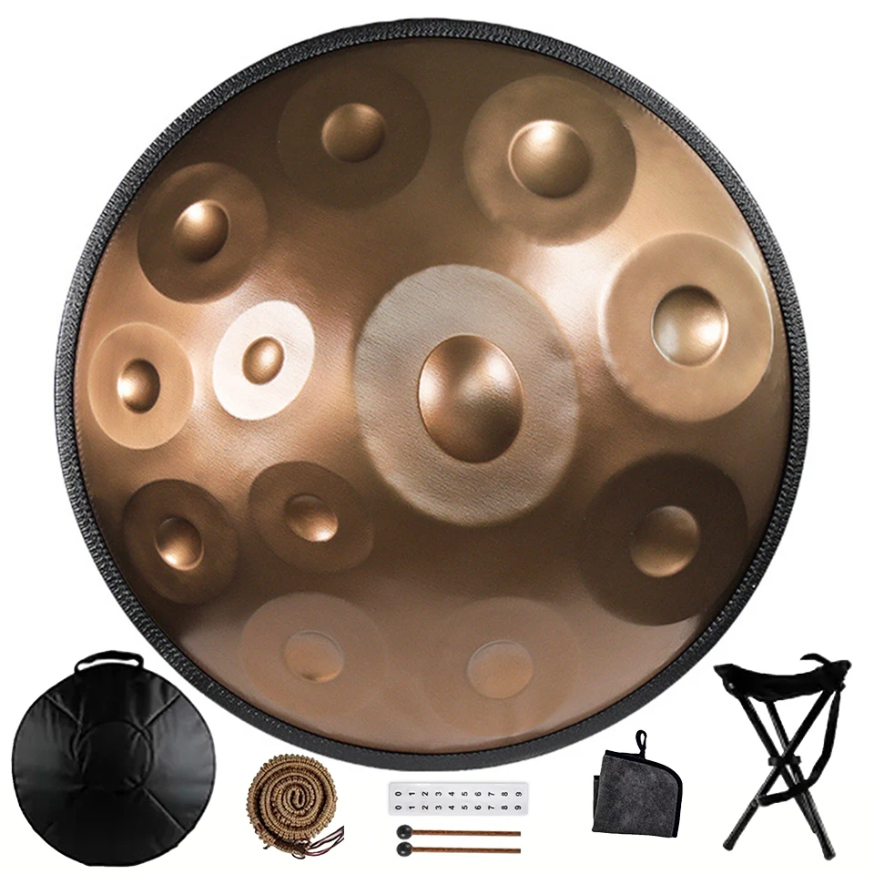 Musical Instrument Drum - กลองแฮนด์แพน 440/432Hz, 9/10/12 โน้ต, กลองลิ้นเหล็ก ระดับมืออาชีพ