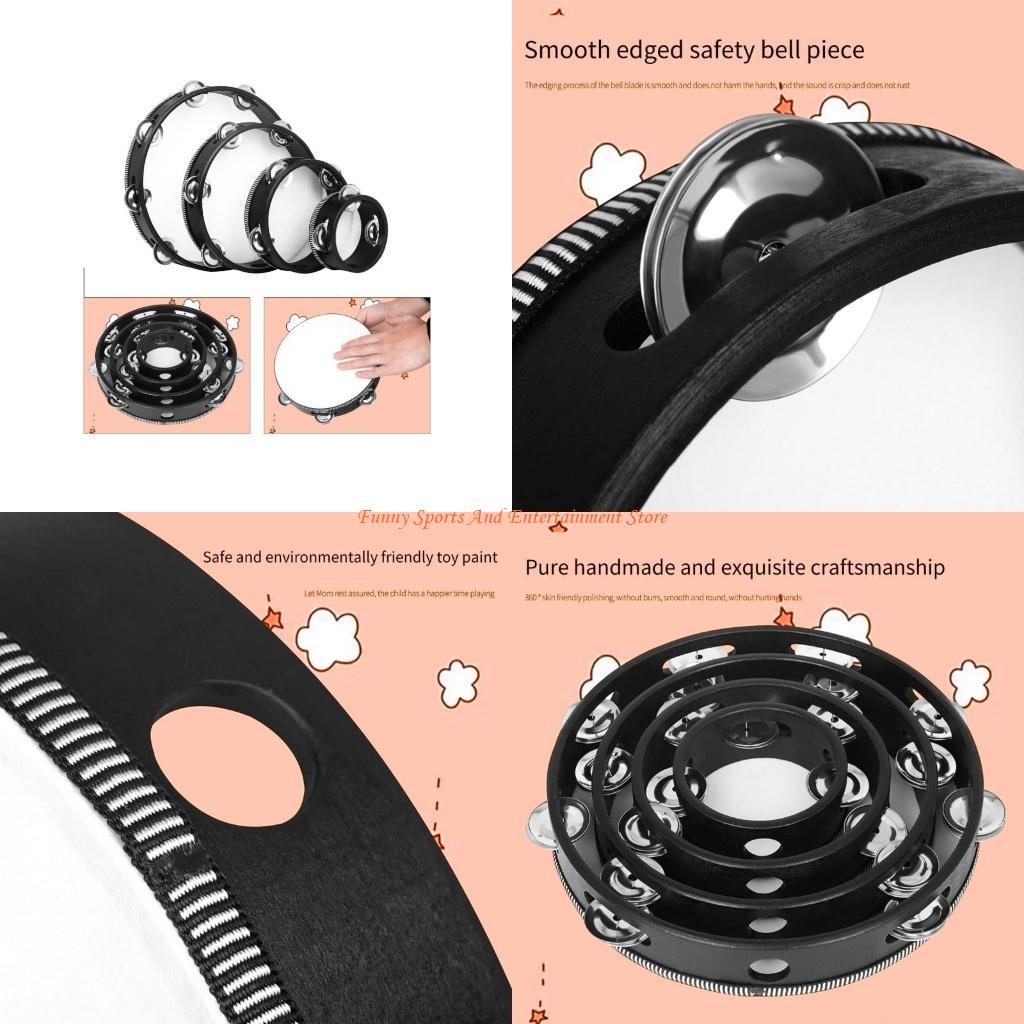 Musical Instrument I Play - C4DE 4pcs คู่แถว Bells Tambourine Handbell