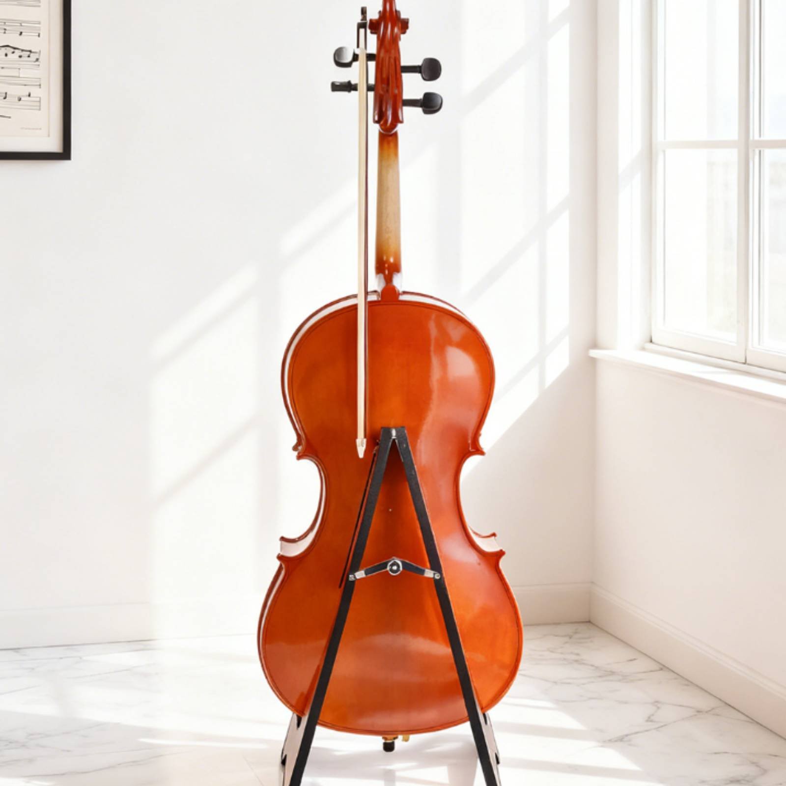 Musical Instrument Cello - ขาตั้งเชลโลแบบตั้งพื้น ดีไซน์สวยงาม ขาตั้งเชลโล ที่วางเครื่องดนตรีสาย รองรับได้อย่างมั่นคง ฐานกันลื่น