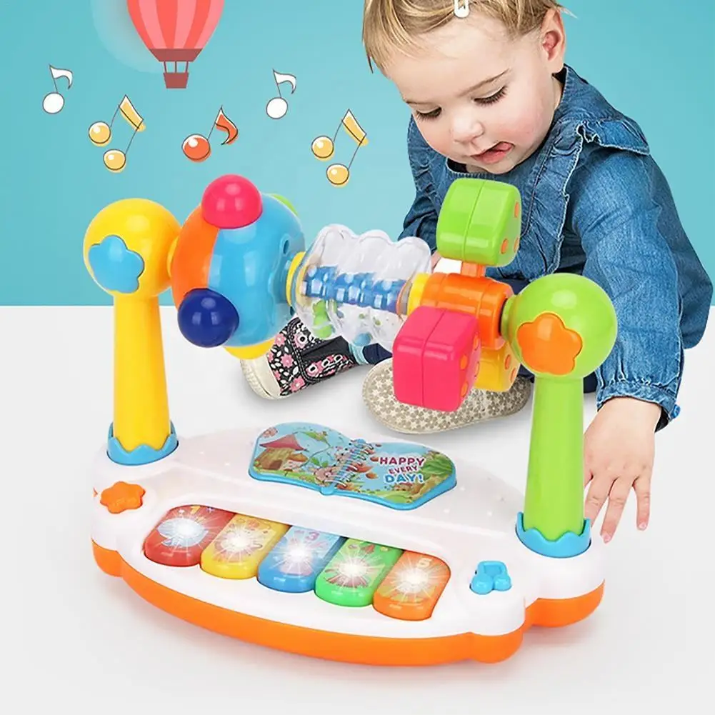 Musical Instrument Piano - ของเล่นเปียโนเด็กเด็กหมุนเพลงคีย์บอร์ดเปียโนพร้อมเสียงแสง, ของเล่นดนตรีสําหรับเด็กวัยหัดเดิน, ของเล่นดนตรีเพื่อการศึกษาในช่วงต้น
