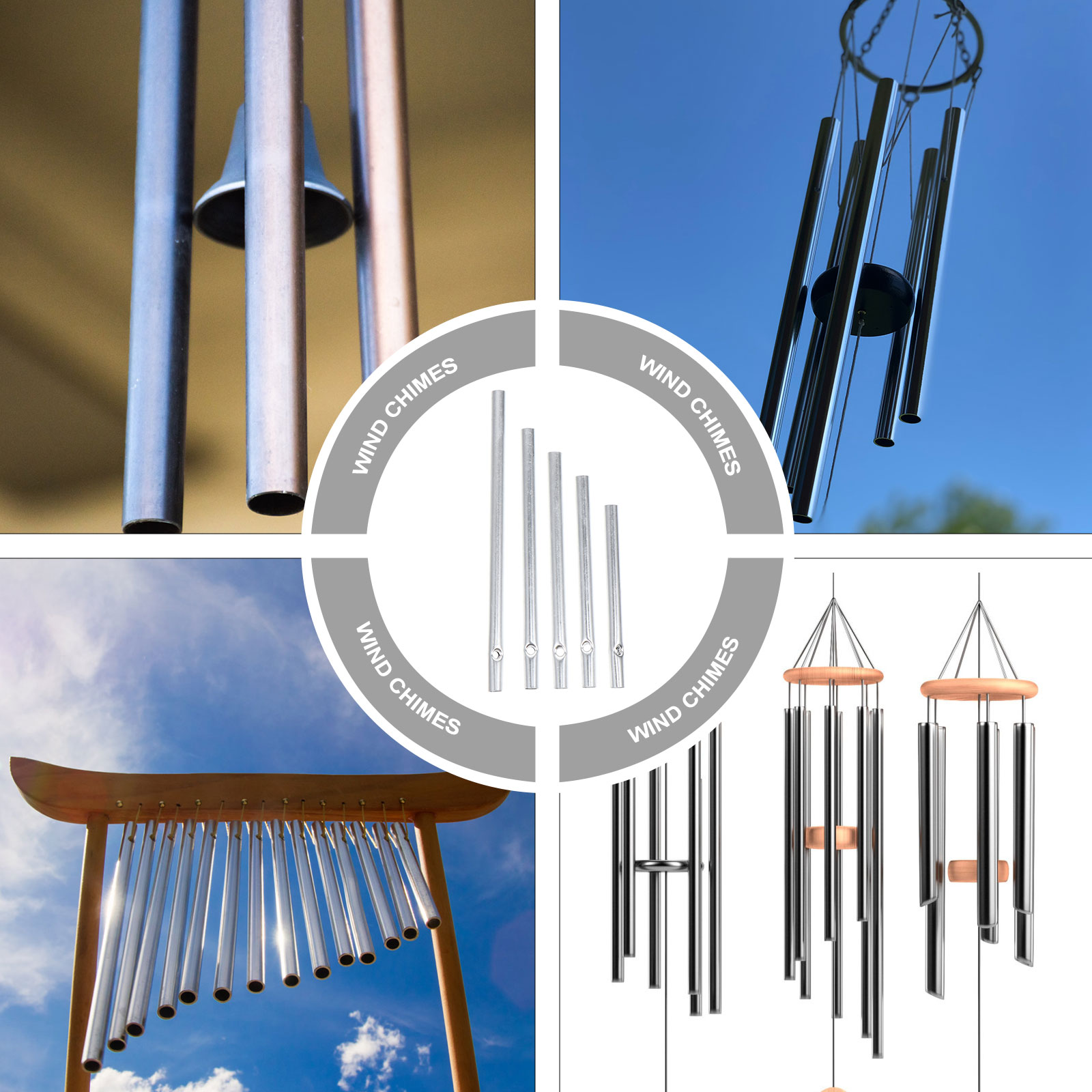 Wind Chime Diy ท่อท่ออลูมิเนีย - Wind Chime Tubular บทวิจารณ์และราคา