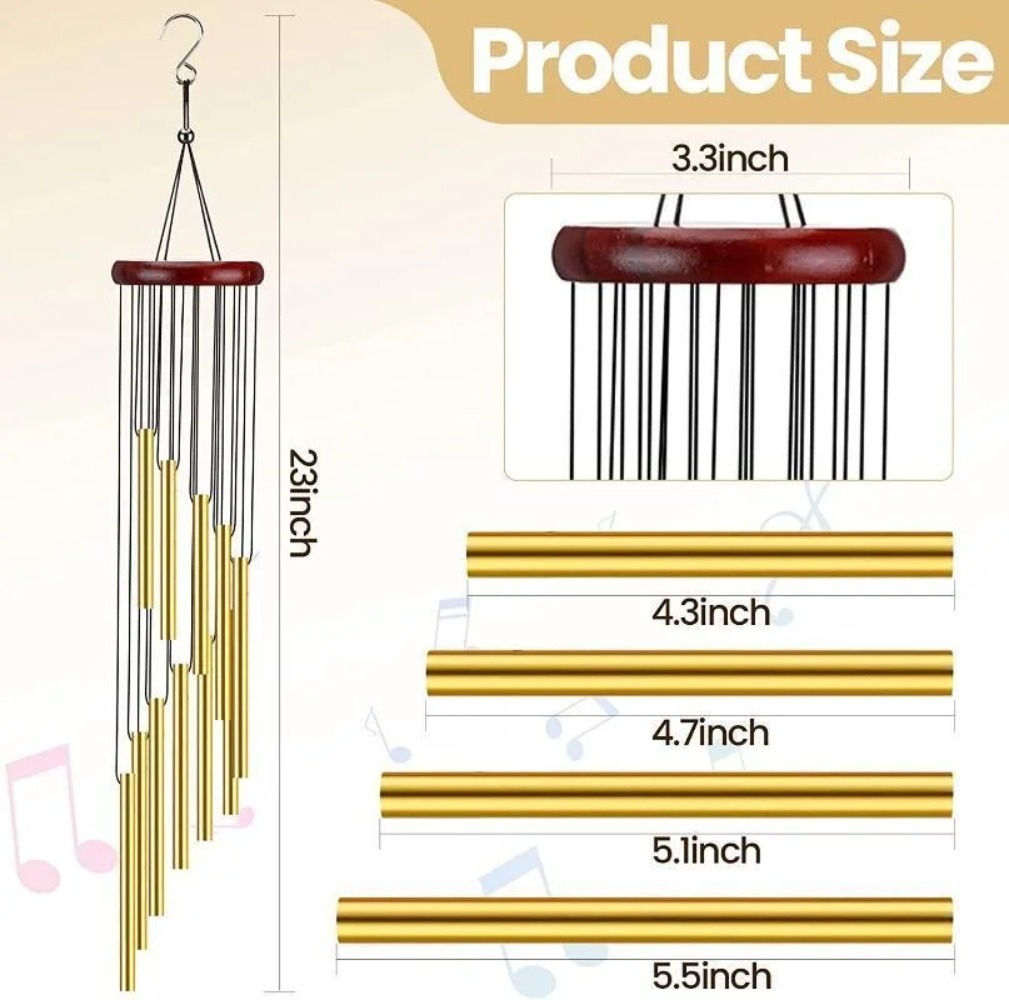 กระดิ่งลมอะลูมิเนียม 12 ท่อ  ก - Wind Chime Tubular บทวิจารณ์และราคา