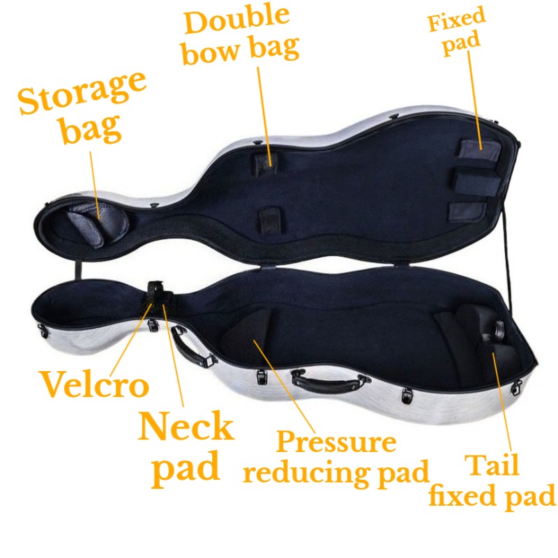 4/4 คาร์บอนไฟเบอร์เคสเชลโล่ป้อ - Musical Instrument Cello บทวิจารณ์และราคา