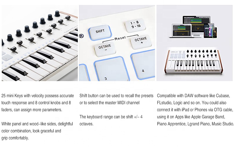 คีย์บอร์ดคอนโทรลเลอร์ MIDI แบบ - Musical Instrument Brands บทวิจารณ์และราคา
