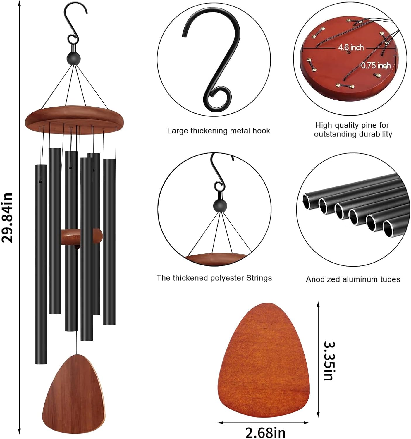 กระดิ่งลมขนาด 28 นิ้ว สำหรับตก - Wind Chime Tubular บทวิจารณ์และราคา