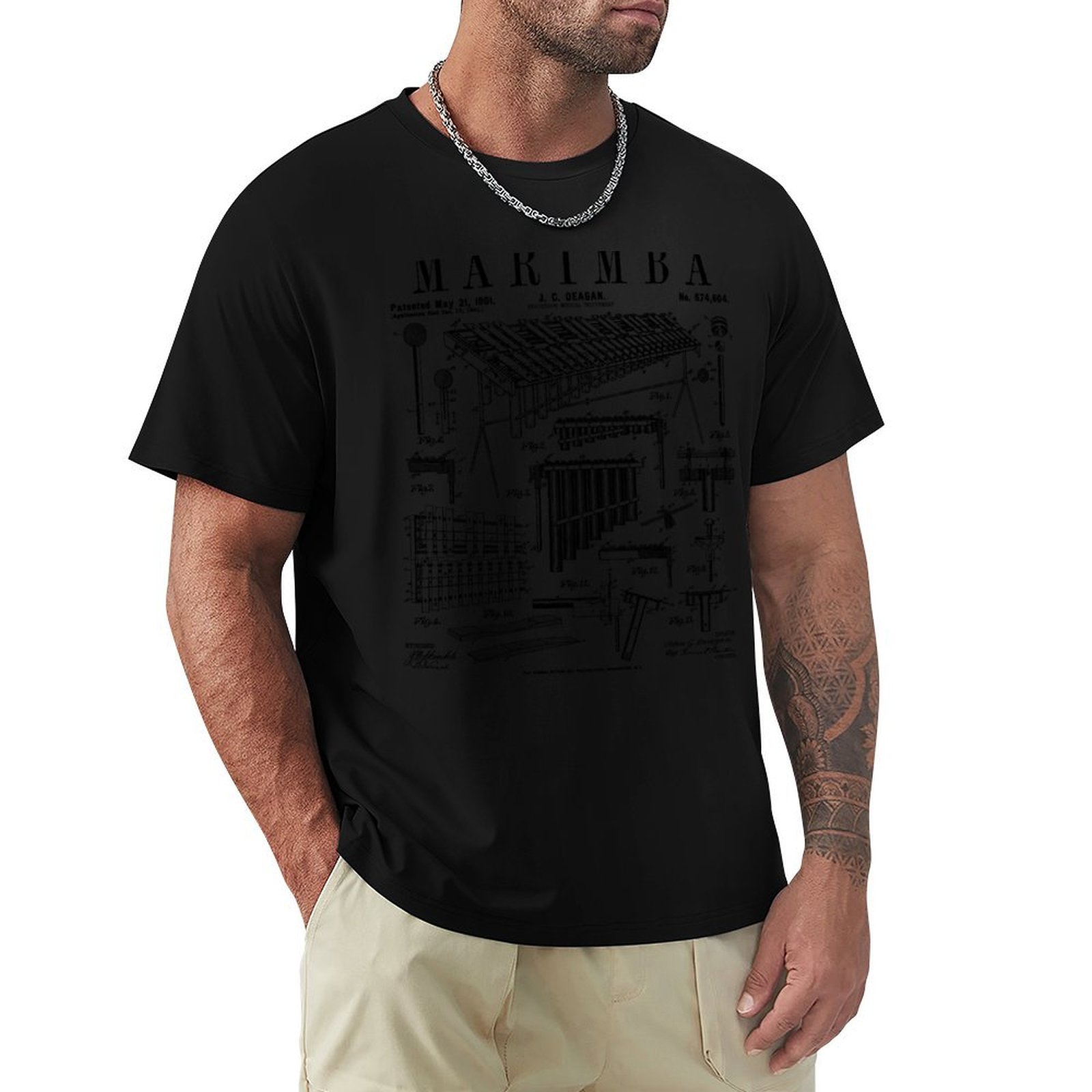 เสื้อยืดลายเครื่องดนตรีมาริมบา - Musical Instrument Marimba บทวิจารณ์และราคา
