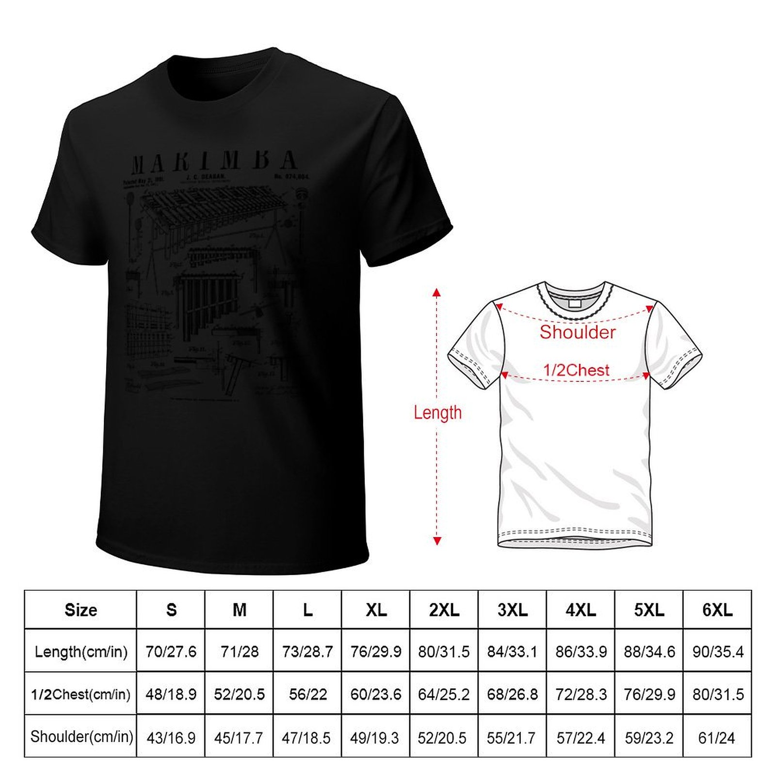 เสื้อยืดลายเครื่องดนตรีมาริมบา - Musical Instrument Marimba บทวิจารณ์และราคา