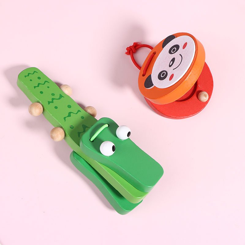 คาสทาเน็ตไม้รูปจระเข้/ทรงกลมสำ - Musical Instruments Cartoon บทวิจารณ์และราคา